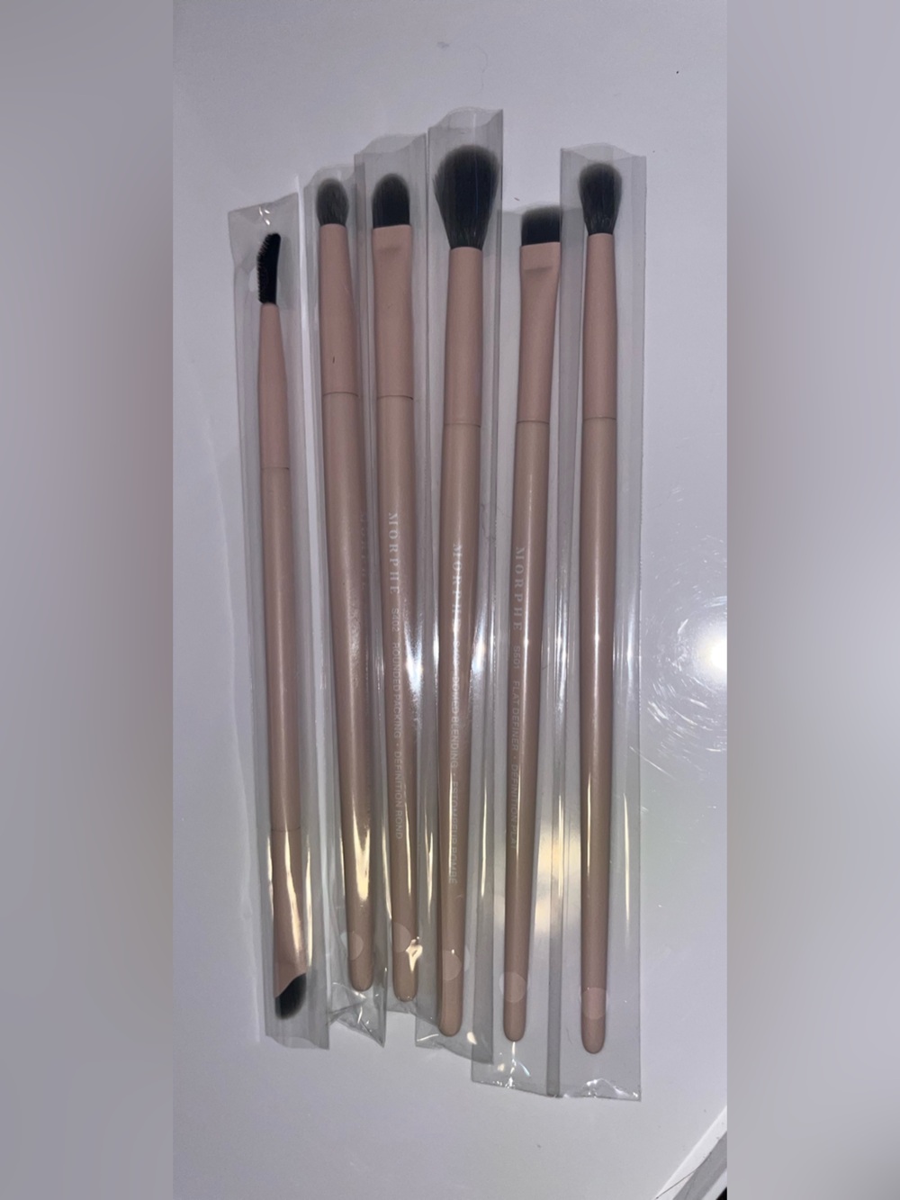 Morphe Neutral Pink Makeup Brush Set - 6-Piece Eye Brushes